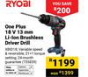 Ryobi One Plus 18V 13mm Li-Ion Brushless Driver Drill 735839