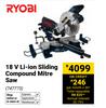 Ryobi 18V Li-Ion Sliding Compound Mitre Saw 747773