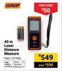Grip 40m Laser Distance Measure 747906