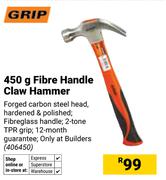 Grip 450g Fibre Handle Claw Hammer 406450