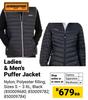 Interceptor  Ladies & Men's Puffer Jacket-Each