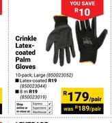 Crinkle Latex Coated Palm Gloves 850023052-Per Pair