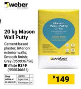 Weber Mason Wall Putty (Grey) 850036756-20Kg
