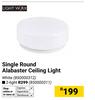 Light Worx Single Round Alabaster Ceiling Light (White) 850000312