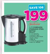Sunbeam 1.7Ltr Cordless Stainless Steel Kettle SSK2521