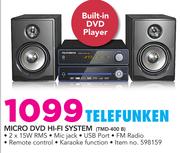Telefunken Micro DVD HiFi System TMD-400 B