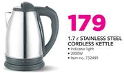 Logik 1.7Ltr Stainless Steel Cordless Kettle