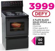 Defy 4 Plate Black Solid Stove BLK DSS494