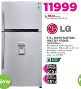 LG 515Ltr Silver Bottom Freezer Fridge GN-B602HLPL