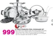 Tissolli 21 Piece Stainless Steel Cookware Set