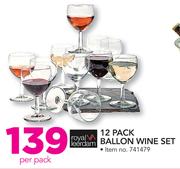Royal Leerdam 12 Pack Ballon Wine Set-Per Pack