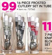 16 Piece Frosted Cutlery Set In Tube-Per Set