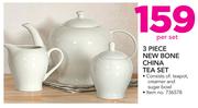 Always Home 3 Piece New Bone China Tea Set-Per Set