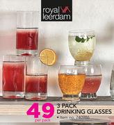 Royal Leerdam 3 Pack Drinking Glasses-Per Pack