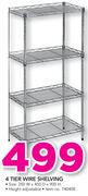 4 Tier Wire Shelving