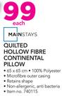 Mainstays Quilted Hollow Fibre Continental Pillow