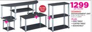Domino Entertainment Unit + Side Table + Coffee Table + Bookshelf-Per Bundle