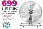 Logik 45cm Oscillating Floor Fan HVF