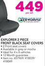Stingray Explorer 2 Piece Front Black Seat Covers-Per Set
