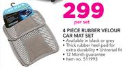 4 Piece Rubber Velour Car Mat Set-Per Set