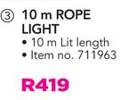 Outdoor 10m Rope Light