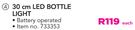 30Cm LED Bottle Light Battery Operated-Each
