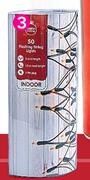 100 Static Flashing White String Lights