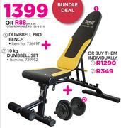 Everlast Dumbbell Pro Bench+ 10Kg Dumbbell Set