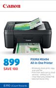 Canon Pixma MX494 All In One Printer