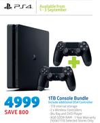PS4 1TB Console Bundle-On 5GB Data Price Plan + R216 Modem
