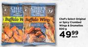 Chef's Select Original Or Spicy Crumbed Wings Or Drumettes-600g Each