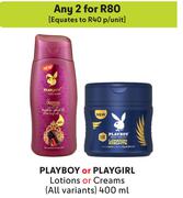Playboy Or Playgirl Lotions Or Creams (All Variants)-For 2 x 400ml