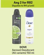 Dove Aerosol Deodorant (All Variants)-For Any 2 x 150ml