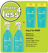Everysun Family Trigger Spray SPF50 300ml Or Sunscreen Lotion SPF50 200ml-For Any 2