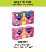 Libresse Duo Ultra Pads-For 2 x 16's Or 20's