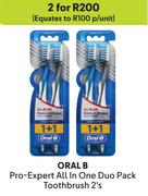 Oral-B Pro Expert All In One Duo Pack Toothbrush-For 2 x 2's