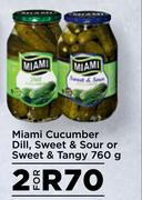 Miami Cucumber Dill, Sweet & Sour Or Sweet & Tangy-For 2 x 760g