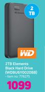 WD 2TB Elements Black Hard Drive WDBU6Y0020BB