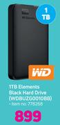 WD 1TB Elements Black Hard Drive WDBUZG0010BB