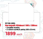 Parrot Non Magnetic White Board 1800 x 1200mm BD1268-Each
