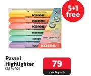 Kores Pastel Highlighter-Per 6 Pack