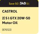 Castrol GTX 20W-50 Motor Oil 876122-5Ltr