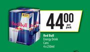 Red Bull Energy Drink Cans-4 x 250ml Per Pack