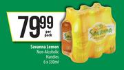 Savanna Lemon Non Alcoholic Handies-6 x 330ml Per Pack