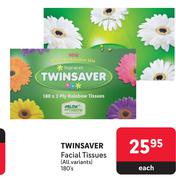 Twinsaver Facial Tissues (All Variants)-180's Pack Each