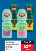 Mitchum Men's Or Women's Roll-On (All Variants)-100ml Each