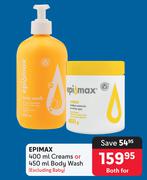Epimax 400ml Creams Or 450ml Body Wash (Excluding Baby)-For Both