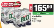 Castle Lite Cans-For 2 x 6 x 410ml
