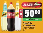 Coca Cola Or Schweppes-For 3 x 1L