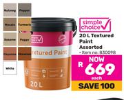 Simple Choice Textured Paint Assorted-20Ltr Each